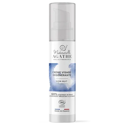 Mlle Agathe Creme Visage Regenerante Bio Soin Nuit (Krem do twarzy ze śluzem ślimaka odmładzający na noc)