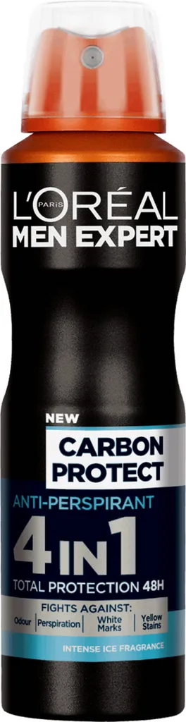 L'Oreal Paris Men Expert, Carbon Protect, Anti-perspirant 4 in 1 48h (Antyperspirant w sprayu)