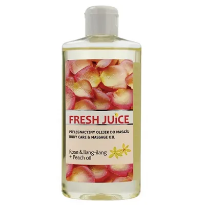Fresh Juice Rose & Ylang-ylang + Peach Oil Body Care & Massage Oil (Pielęgnacyjny olejek do masażu `Róża, ylang ylang i olej brzoskwiniowy `)