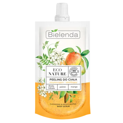 Bielenda Eco Nature, Peeling do ciała oczyszczająco - nawilżający `Śliwka kakadu + jaśmin + mango`
