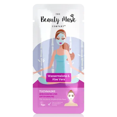 The Beauty Mask Company Tuchmaske Beruhigung & Entspannung Wassermelone & Aloe Vera (Maska w płachcie wyciszająca i relaksująca z arbuzem i aloesem)