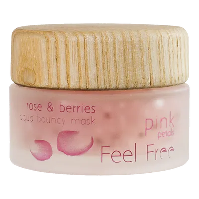 Feel Free Pink Petals, Rose & Berries Aqua Bouncy Mask (Rozświetlająca maska do twarzy)