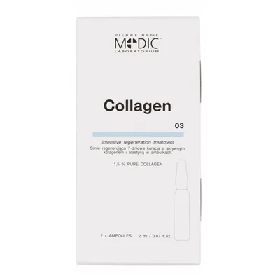 Pierre Rene Medic Laboratorium, Collagen Intensive Regeneration Treatment (Silnie regenerująca 7-dniowa kuracja z aktywnym kolagenem i elastyną w ampułkach)