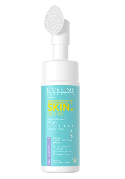 Eveline Cosmetics Perfect Skin Acne, pianka myjąca ze szczotką oczyszczającą pory