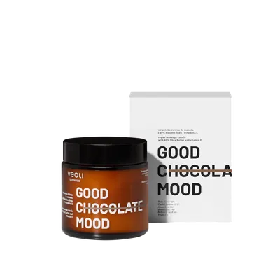 Veoli Botanica Good Chocolate Mood, Wegańska świeca do masażu z 40% masłem Shea i witaminą E