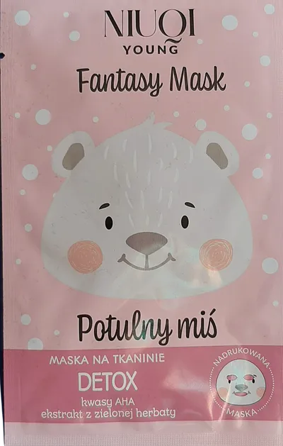 Niuqi Fantasy Mask, Maska na tkaninie detox `Potulny Miś`