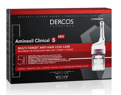 Vichy Dercos Aminexil Clinical 5  (Kuracja przeciw wypadaniu włosów o kompleksowym działaniu dla mężczyzn)