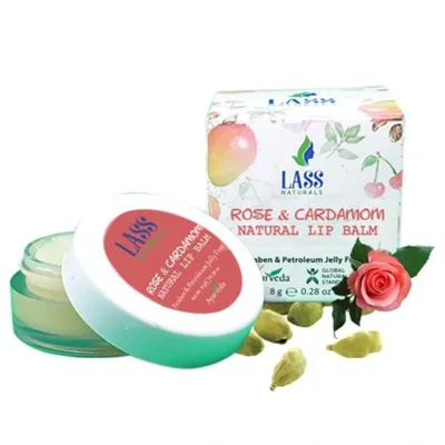 Lass Naturals Rose & Cardamon Natural Lip Balm (Balsam do ust z różą i kardamonem)