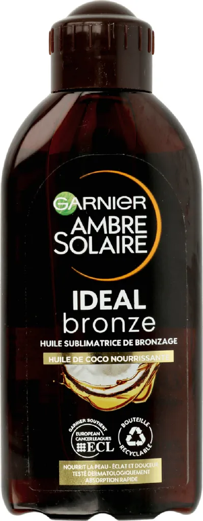 Garnier Ambre Solaire, Ideal Bronze Huile Sublimatrice de Bronzage (Olejek przyspieszający opalanie o zapachu kokosowym)