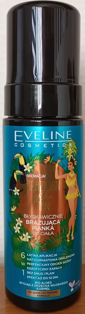 Eveline Cosmetics Brazilian Golden Tan, Błyskawicznie brązująca pianka do ciała