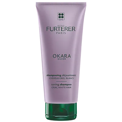 Rene Furterer Okara Color, Silver, Shampooing Dejaunissant [Toning Shampoo] (Szampon tonujący do włosów siwych, białych i platynowy blond)