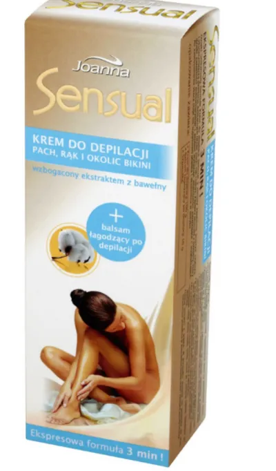 Joanna Sensual, Krem do depilacji pach, rąk i okolic bikini wzbogacony ekstraktem z bawełny