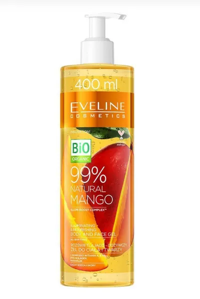 Eveline Cosmetics Bio Organic 99% Natural Mango, Rozświetlająco-odżywczy żel do ciała i twarzy