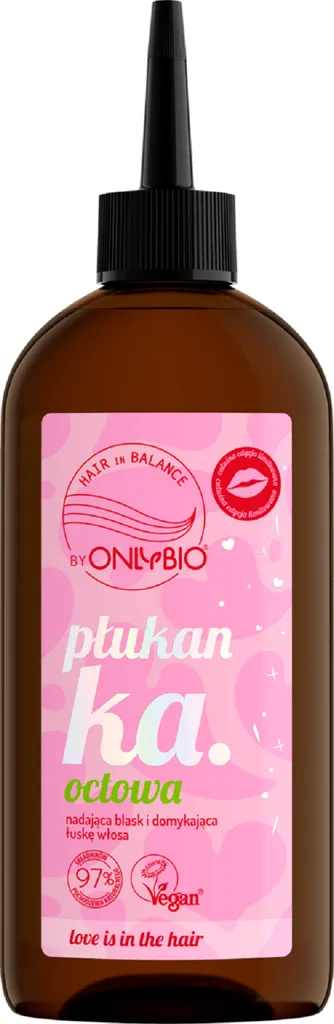 OnlyBio Hair in Balance, Płukanka octowa nadająca blask i domykająca łuskę włosa (różne zapachy)