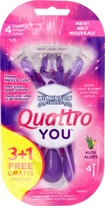 Wilkinson Quattro You, 4 ostrzowe maszynki do golenia dla kobiet