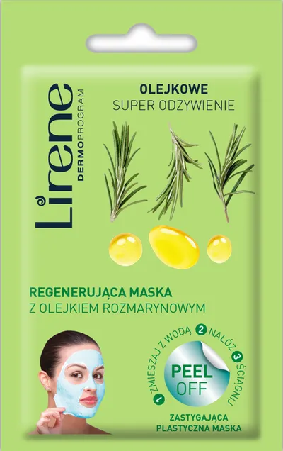 Lirene Dermoprogram Olejkowe super odżywienie, Regenerująca maska peel-off z olejem rozmarynowym