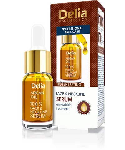 Delia Professional Face Care, Argan Oil 100% Face & Neckline Serum (Regenerujące serum do twarzy, szyi i dekoltu)