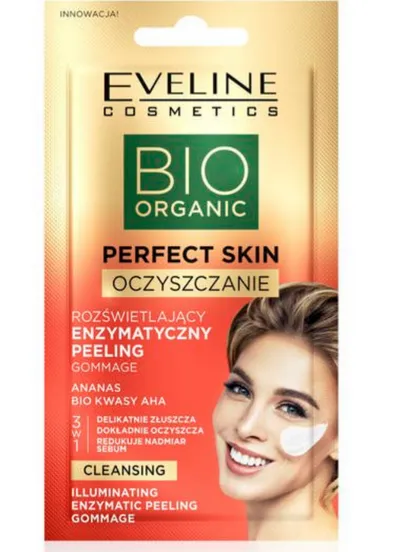 Eveline Cosmetics Bio Organic Perfect Skin, Rozświetlający enzymatyczny peeling gommage