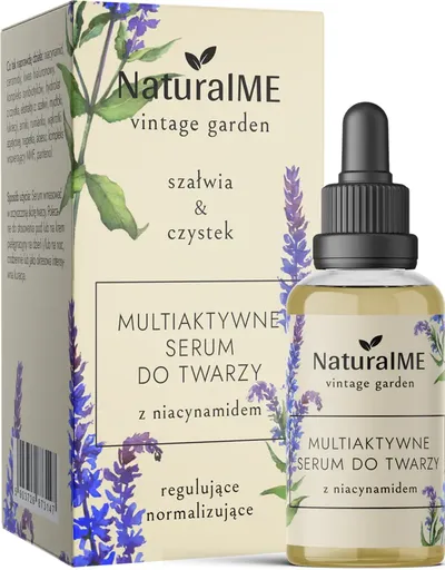 NaturalME Vintage Garden, Szałwia & Czystek, Multiaktywne serum do twarzy z niacynamidem