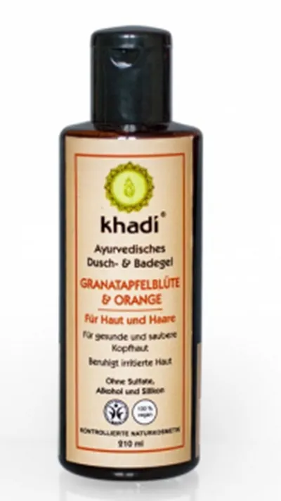 Khadi Ayurvedisches Dusch- & Badegel Granatapfelblute & Orange (Żel pod prysznic i do kąpieli `Kwiat granatu i pomarańcza`)