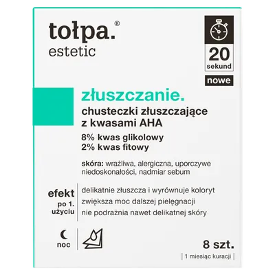 Tołpa Estetic, Złuszczanie, Chusteczki złuszczająca z kwasami AHA