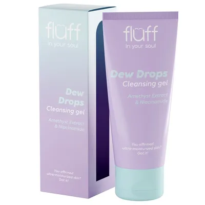 Fluff Dew Drops Cleansing Gel (Żel do mycia twarzy z ekstraktem z ametystu i niacynamidem)