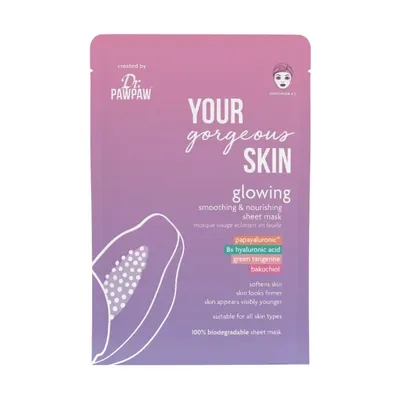 Dr Paw Paw Your Gorgous Skin, Glowing, Smoothing & Nourishing Sheet Mask (Rozświetlająca maska ​​w płachcie)