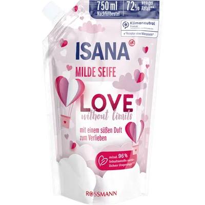 Isana Love without Limits Milde Seife (Delikatne mydło o słodkim zapachu do zakochania)