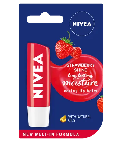 Nivea Strawberry Shine 24h Melt-in Moisture, Pielęgnująca pomadka do ust