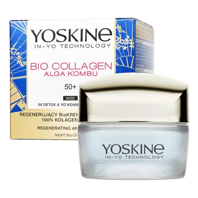 Yoskine Bio Collagen Alga Kombu, Regenerujący bio-krem na noc 50+