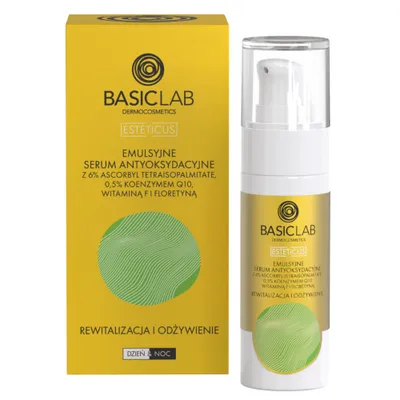 BasicLab Dermocosmetics Esteticus, Emulsyjne serum antyoksydacyjne z 6% ascorbyl tetraisopalmitate `Rewitalizacja i odżywienie`