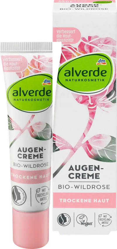 Alverde Augencreme Wildrose (Krem pod oczy z olejem z nasion dzikiej róży)