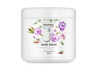 Botanioteka Hair Mask Black Peony & Almond Milk  For Normal Hair (Maska do włosów normalnych `Czarna piwonia i mleko migdałowe`)