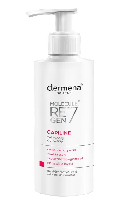 Dermena Molecule Regen 7 Capiline, Żel myjący do twarzy do skóry naczynkowej