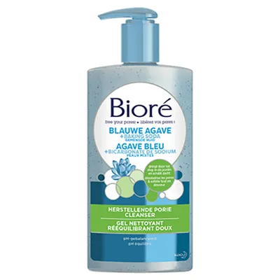 Biore Porie Cleanser Blauwe Agave + Baking Soda (Żel oczyszczający pory z niebieską agawą i sodą oczyszczoną)