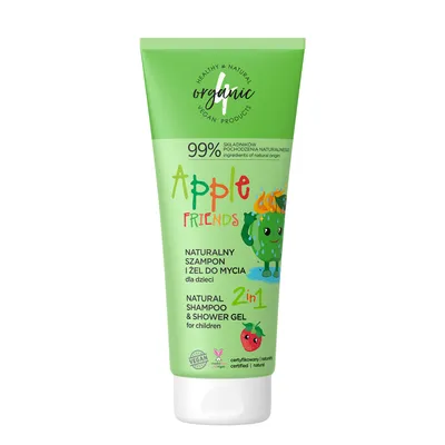 4Organic Apple Friends Natural Shampoo and Shower Gel 2 in 1 (Naturalny szampon i żel do mycia 2w1)