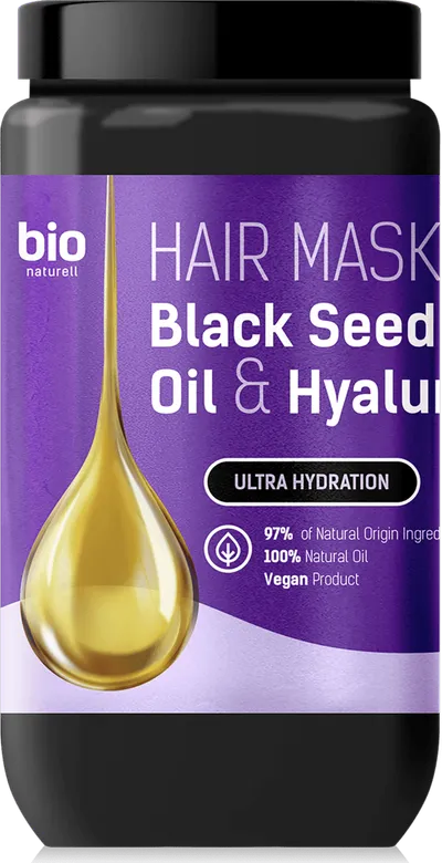 Bio Naturell Black Seed Oil & Hyaluronic Acid, Ultra Hydration Hair Mask (Maska do włosów z olejkiem z czarnuszki i kwasem hialuronowym)