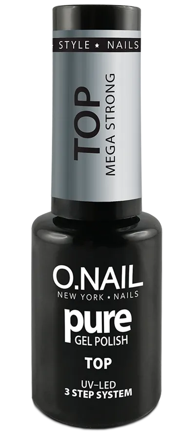 O.Nail UV - LED 3 Step System, Pure Gel Polish Top Mega Strong (Top hybrydowy)