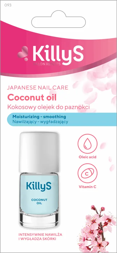 KillyS Japanese Nail Care, Kokosowy olejek do paznokci nawilżająco-wygładzający `Japoński rytuał`