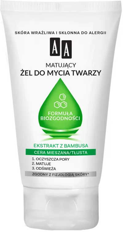 AA Formuła Biozgodności, Matujący żel do mycia twarzy cera mieszana i tłusta