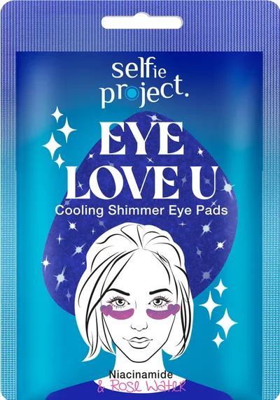 Selfie Project Eye Love U, Cooling Shimmer Eye Pads (Chłodzące płatki pod oczy z niacynamidem i wodą różaną)