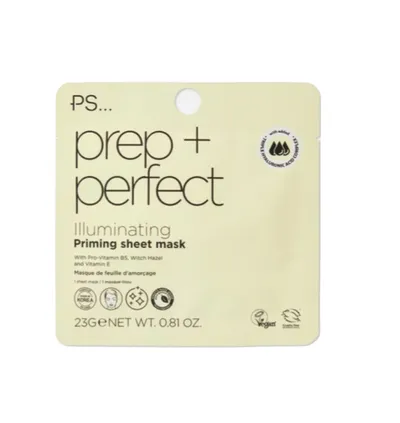 Primark PS Prep + Perfect, Illuminating Sheet Mask (Rozświetlająca maseczka w płachcie)