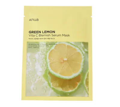 Anua Green Lemon Vita C, Blemish Serum Mask (Rozświetlająca maseczka do twarzy w płachcie)