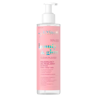 Eveline Cosmetics Beauty & Glow, Pielęgnujący żel micelarny do mycia ` Clean Please! `