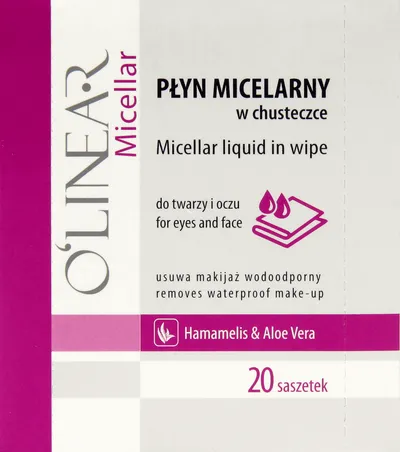 O'linear Micellar Liquid in Wipe for Eyes and Face (Płyn micelarny w chusteczce do twarzy i oczu)