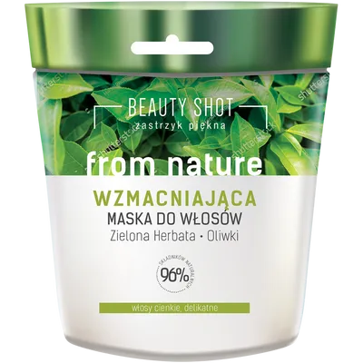 Marion Beauty Shot From Nature, Wzmacniająca maska z ekstraktem z zielonej herbaty i oliwą z oliwek do włosów cienkich i delikatnych
