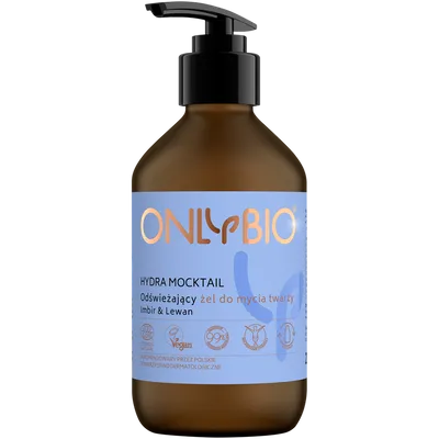 OnlyBio Hydra Mocktail, Odświeżajacy żel do mycia twarzy `Imbir & lewan`
