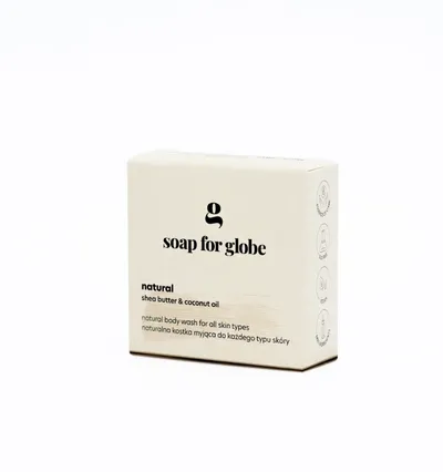 Soap for globe Natural Shea Butter & Coconut Oil, Soap Bar (Naturalne kokosowe mydło w kostce do każdego typu skóry)
