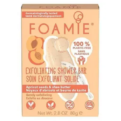Foamie Exfoliating Shower Bar Apricot Seeds & Shea Butter (Kostka do mycia ciała `Pestki moreli i masło shea`)