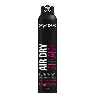 Syoss Air Dry Straight, Foam Spray (Pianka do układania włosów prostych)